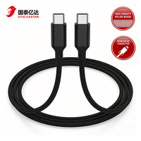 Câble de données USB-C vers USB-C tressé en nylon de haute qualité, charge rapide PD 30W, avec conducteur en cuivre pur pour ordinateur, iOS et écouteurs