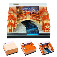 Bloc-notes 3D à détacher avec les monuments de Venise, souvenir touristique, calendrier, bloc-notes de bureau architectural