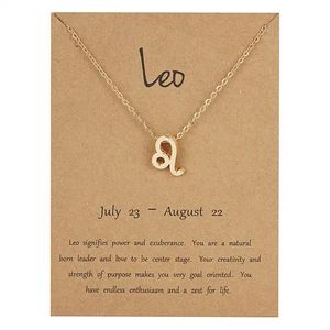 Déclaration de livraison directe bijoux délicats personnalisés pour femmes, colliers d'<span class=keywords><strong>horoscope</strong></span> mignons, signe du zodiaque en or, pendentif collier chaîne - Product Image 5