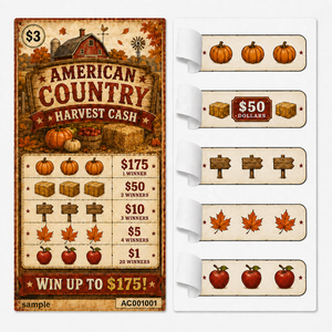 Fabricant professionnel de tickets à gratter personnalisés à cinq fenêtres, cartes à décoller, tickets de loterie à ouverture par déchirure - Product Image 1