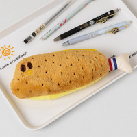 Gran capacidad coreano Ins hecho a mano lindo femenino Super Adorable pierna de pollo estuche de lápices de felpa para niñas estudiante Simple