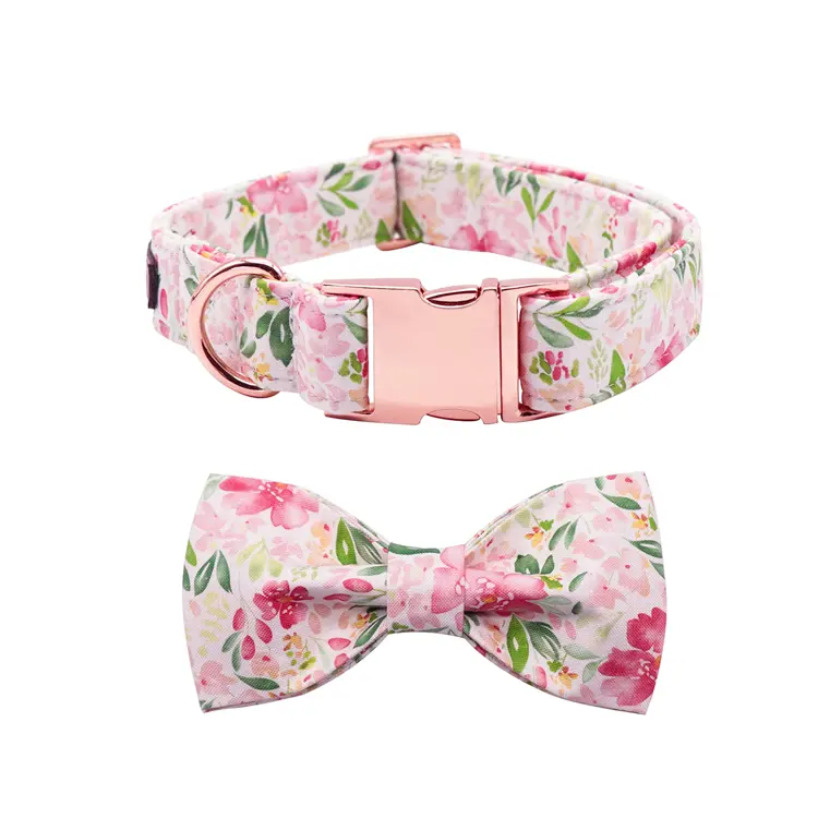 Paws Cute Dog Collar with Bow Tie Adjustable Detachable Bowtie Collar for Puppy Small Medium Large Dogs and Cats Girl Boy Gift