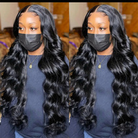 Perruques brutes cambodgiennes de 30 pouces en cheveux humains, Lace Front en gros, 13x6 Body Wave, couleur naturelle, perruque frontale HD pour femmes noires