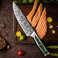 Ensemble de couteaux de cuisine japonais damas couteau de chef en acier inoxydable manche en résine ensemble de couteaux de cuisine