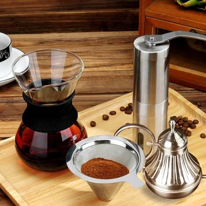 หม้อต้มกาแฟทนความร้อนสูง200มล.,หม้อชงใส่กาแฟพร้อมที่จับแขนยางดริปกาแฟ400มล. - Product Image 3