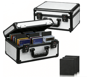 Boîte de rangement pour cartes classées avec serrure TSA et séparateurs en mousse, étui léger pour cartes, compatible avec BGS/CSG/<span class=keywords><strong>FGS</strong></span> jusqu'à 120+ cartes - Product Image 1