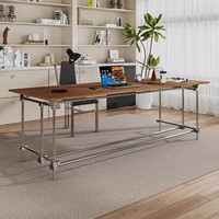 Escritorio de Oficina Comercial de Diseño Bauhaus con Eje Óptico, Tablero Marino de Abedul, Mesa Larga para Estudio, Banco de Trabajo para Reuniones