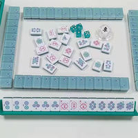 Hochwertiges Modernes Hunan-Design 4-Spieler Acryl Indoor Mahjong-Set für Kinder |   Luxuriöser blauer Schmetterling, umweltfreundlich, langlebig