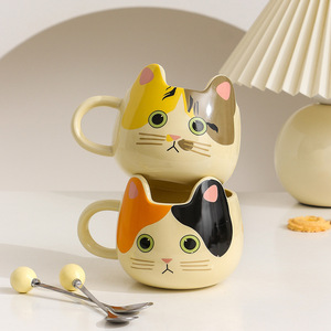 Tazas de Café Bonitas, Taza de Cerámica 3D con Forma de Gato y Cuchara - Product Image 4