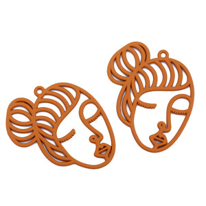 Colgante <span class=keywords><strong>de</strong></span> aleación con pintura en aerosol para mujer, Charms <span class=keywords><strong>de</strong></span> cara <span class=keywords><strong>de</strong></span> belleza para hacer pendientes, joyería, suministros, W195 - Product Image 4