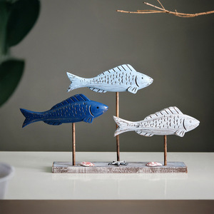 <b>Retro</b> 3D Fish Ornament Wood Coastal <b>Decor</b> Multi Piece Set Living Room Display - Product Image 5