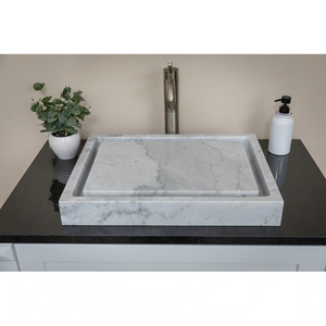 Customized White Marble Bathroom <b>Vanity</b> <b>Table</b> Top Countertop Basin - Product Image 4