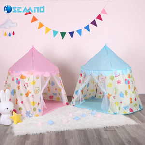 Seamind - Tienda <span class=keywords><strong>de</strong></span> Juegos Infantil <span class=keywords><strong>de</strong></span> Alta Calidad con Diseño <span class=keywords><strong>de</strong></span> <span class=keywords><strong>Castillo</strong></span> <span class=keywords><strong>de</strong></span> Princesa, Material <span class=keywords><strong>de</strong></span> Tela, Diseño <span class=keywords><strong>de</strong></span> Juguetes Suaves, 130x110x130cm, Rosa y Azul - Product Image 4