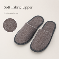 Chaussons jetables d'hôtel en lin à bout fermé, personnalisables avec logo, en gros, pour kits d'accueil et chambres d'hôtes