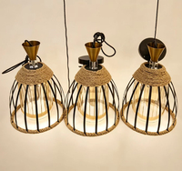 Lampe suspendue de style africain en corde de chanvre industriel, pour restaurant, décoration de cuisine, en fer noir (MS36-1P) – Fournisseurs de premier plan