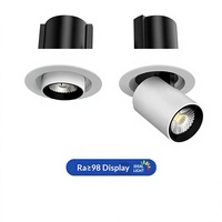 Spot LED encastrable en aluminium extensible, COB, angle de faisceau réglable, pour salons, entrées, magasins, style trompe d'éléphant