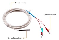 Sonde de température PT100 Premium, thermocouple étanche en acier inoxydable, sonde RTD à 3 fils, résistance thermique pour chaudière