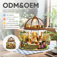 Kit de maison miniature DIY ODM 2025, nouvelle villa suspendue Sky Garden avec éclairage LED, bois, métal, plastique, papier, jouet à l'échelle 1:32