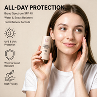 Stick solaire minéral Lance SPF 50 résistant à l'eau et à la transpiration, respectueux des récifs, vente en gros, marque privée, format voyage