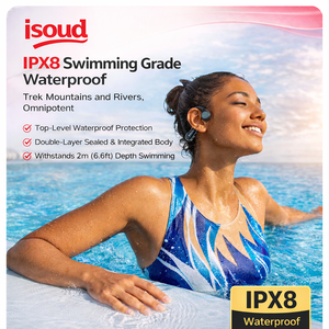 Cuffie a Conduzione Ossea Open-Ear IPX8, Set Regalo OEM ODM con MP3 da 32GB, <span class=keywords><strong>5</strong></span> LED ANC, Certificazione UKCA, Personalizzazione Aziendale con Logo Privato - Product Image 2