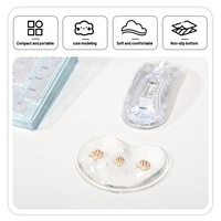 Tapis de souris en silicone PU transparent en forme de croissant mignon avec repose-poignet pour PC Gaming, protection main et poignet, bureau et maison