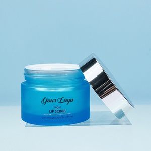 Tarro de vidrio esmerilado azul mate de 5ml, 10ml, 15ml, 20ml, 30ml, 50ml, 60ml, 100ml para cosméticos, crema hidratante para el cuidado de la piel, con tapa plateada. - Product Image 2