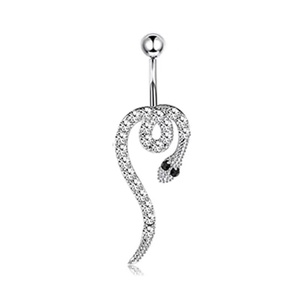 Bijoux de ventre de <span class=keywords><strong>piercing</strong></span> <span class=keywords><strong>sexy</strong></span> pour hommes et femmes en acier inoxydable personnalité sertie de diamants pendentif serpent nombril anneau de ventre - Product Image 5