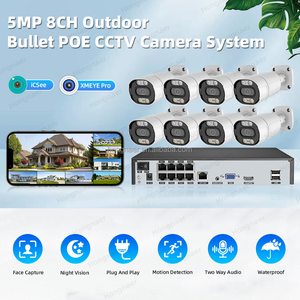 Hongnaer 5MP 8CH <span class=keywords><strong>Bullet</strong></span> IP Home video giám sát CCTV Hệ thống <span class=keywords><strong>Camera</strong></span> Kit hai cách âm thanh không dây POE NVR an ninh Hệ thống <span class=keywords><strong>camera</strong></span> - Product Image 2