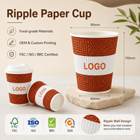 Vaso de Papel de Triple Pared con Recubrimiento Interno Anti-fugas y Protección, para Café, Espresso, Cafetería, Bar, para Llevar
