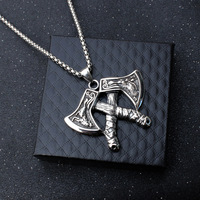 Vintage Odin Rune Viking Tomahawk Pendentif Collier Charme Hommes Collier Nouvelle Mode Hip Hop Punk Accessoires Fête Cadeau Bijoux