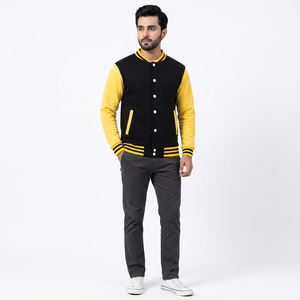 Custom Varsity Jacket Men Women Trendy Wool <b>Leather</b> Baseball Jacket College Letterman Jacket Casual Streetwear Factory Supply - Product Image 1