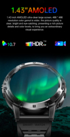 Montre intelligente Amoled K65 à écran tactile, montre intelligente sport robuste combinée 2024