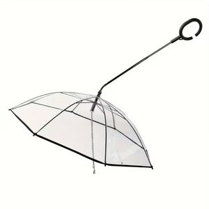 Parapluie transparent pour animaux de compagnie, laisse de transport pour chien, abri de pluie pour promenades, pour petits chiens, utilisation en extérieur - Product Image 3