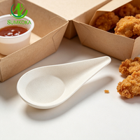 SUMKOKA Assiettes biodégradables en bagasse de canne à sucre naturelle, blanches, de 10 cm, pour desserts, sauces et amuse-gueules
