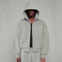 Sweat à capuche zippé sur mesure 100 % coton, coupe courte et ample, épais, écologique, unisexe, streetwear d'hiver