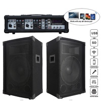 Sistema de Altavoces PA Profesional de 1000W con 2 Subwoofers de 12 Pulgadas, Conjuntos de Karaoke TWS, Mezclador Amplificado de 4 Canales, Caja de Sonido, Bocina, Parlante