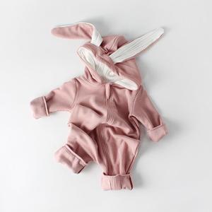 Pelele cálido con Orejas de conejo para bebé, mono de estilo conejo infantil, monos de algodón para niños y niñas, ropa con capucha - Product Image 3