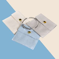 Haut de gamme délicat velours bijoux conteneur poché bouton sac pour anneau boucles d'oreilles stockage élégant flanelle bijoux emballage
