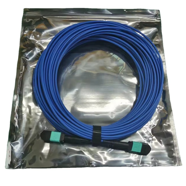 OEM Optical Fiber 3.0mm Blue MPO to MPO Trunk Cable with 10G/100G 8/12/24 Core Jumper Compatible 4G 3G GSM POE GPRS Networks
