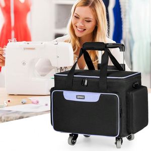 Muestras Gratis: Bolsas para Máquinas de Coser con Asa Telescópica y Ruedas, Bolsas Cruzadas Portátiles para Almacenamiento de Accesorios de Lana - Product Image 5