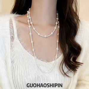 Multi Layered Imitation Pearl Necklace For Women Sweater Chain Light Luxury Elegant Autumn Winter Accessory - Product Image 5