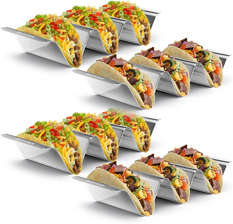Taco-Halter Set Aus Edelstahl, 4 Stück – Ofenfest & Spülmaschinengeeignet