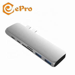 ETC72HX tipo-C centros 7 en un <span class=keywords><strong>hub</strong></span> de alta velocidad SD adaptador <span class=keywords><strong>multipuerto</strong></span> de tipoC de USB-C centros para de computadora - Product Image 1