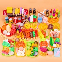 LASIVE TOYS 4-6세 어린이를 위한 플라스틱 소꿉놀이 주방 장난감, 시뮬레이션 바베큐 꼬치 및 요리 세트