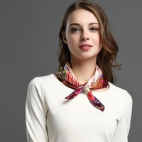 Foulard de luxe imprimé numériquement avec logo, directement de l'usine, pour femme, élégant, personnalisé, carré, en soie, bandana, châle