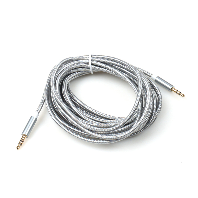 Nylon Braid Extension Charging Power Cord 3.5mm Male to Male Stereo Snaked Audios Jack Aux Audio Video Speaker Cable