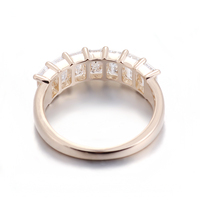 Bague en or jaune 18 carats 14 carats avec diamant de laboratoire, diamant carré princesse, port quotidien, mariage, banquet, fête, cadeau d'anniversaire, bijoux de haute couture