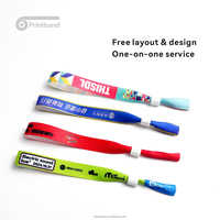 Pulseras Deportivas Personalizadas de Tela de Poliéster para Eventos, Festivales y Fiestas, de Un Solo Uso, con Logotipo Personalizado, Venta al Por Mayor