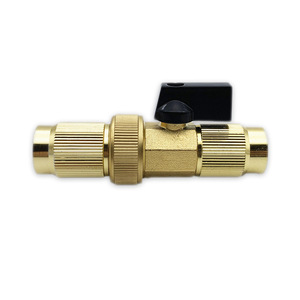 Brass Garden Water Connector 1/2 Inch Threaded With <b>Valve</b> For Hose Irrigation Tools - Product Image 5