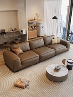 Canapés sectionnels de design italien, meubles de salon pour villa, ensemble de canapés de luxe en cuir véritable